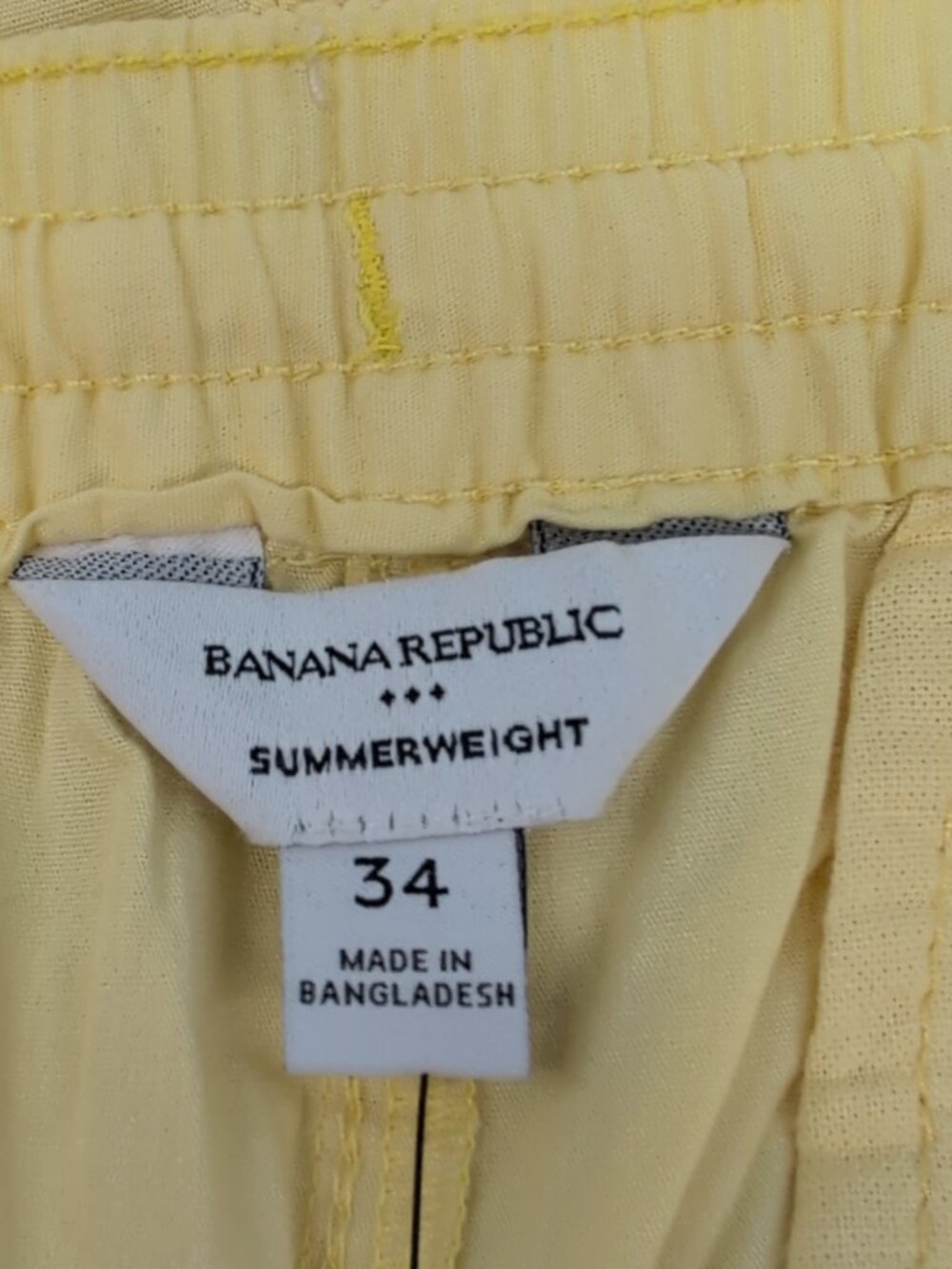 Banana Republic 5" Summerweight Men's Chino Shorts Size 34 Soft Yellow - Picture 7 of 11
